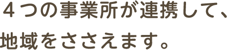 4つの事業が連携して、地域をささえます。